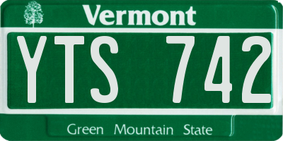 VT license plate YTS742