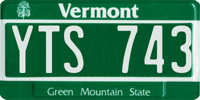 VT license plate YTS743
