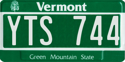 VT license plate YTS744