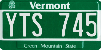 VT license plate YTS745