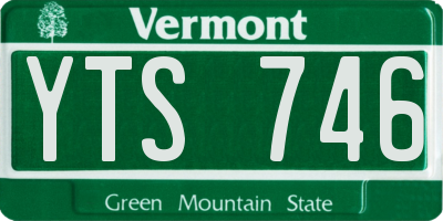 VT license plate YTS746