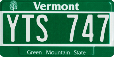 VT license plate YTS747