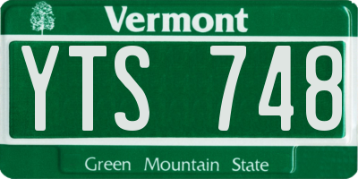 VT license plate YTS748