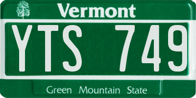 VT license plate YTS749