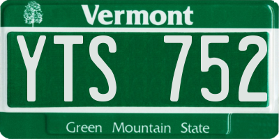 VT license plate YTS752
