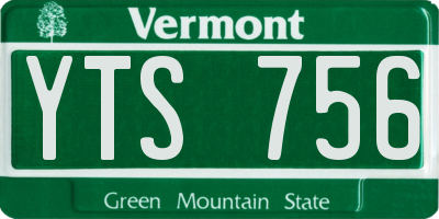 VT license plate YTS756
