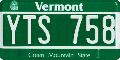 VT license plate YTS758