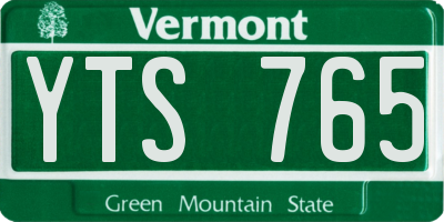 VT license plate YTS765