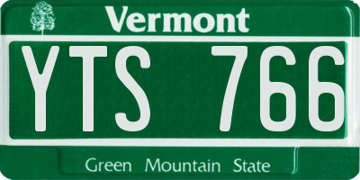 VT license plate YTS766