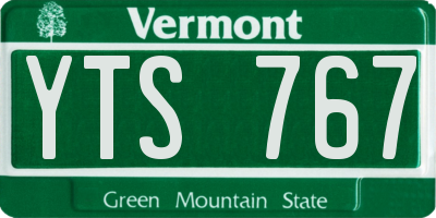 VT license plate YTS767