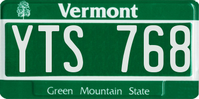 VT license plate YTS768