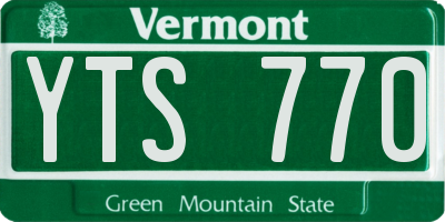 VT license plate YTS770