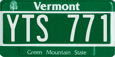 VT license plate YTS771