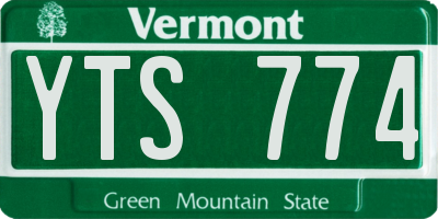 VT license plate YTS774