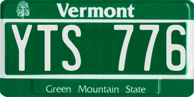 VT license plate YTS776