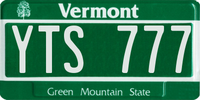 VT license plate YTS777