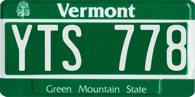 VT license plate YTS778