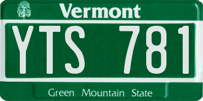 VT license plate YTS781