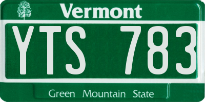VT license plate YTS783