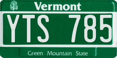 VT license plate YTS785