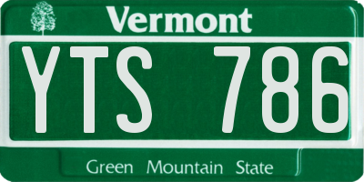 VT license plate YTS786