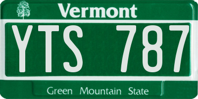 VT license plate YTS787