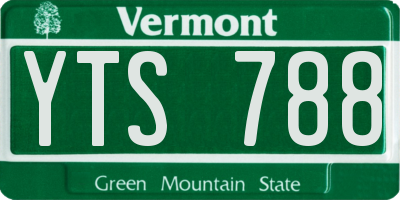 VT license plate YTS788