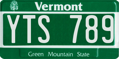 VT license plate YTS789