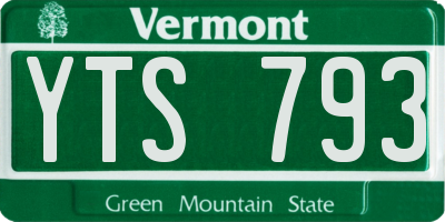 VT license plate YTS793