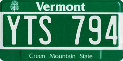 VT license plate YTS794