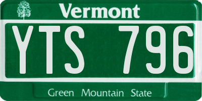VT license plate YTS796
