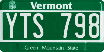 VT license plate YTS798