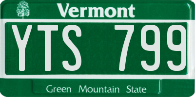 VT license plate YTS799