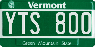 VT license plate YTS800