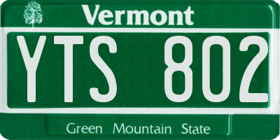 VT license plate YTS802