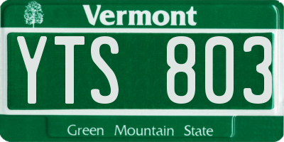 VT license plate YTS803