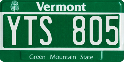 VT license plate YTS805