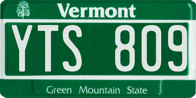 VT license plate YTS809