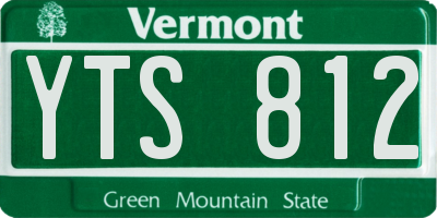 VT license plate YTS812