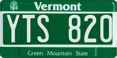 VT license plate YTS820