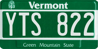 VT license plate YTS822
