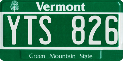 VT license plate YTS826
