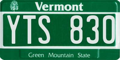 VT license plate YTS830