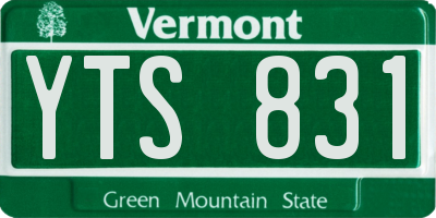 VT license plate YTS831