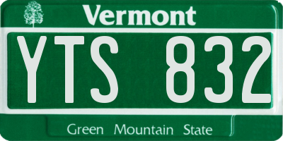 VT license plate YTS832