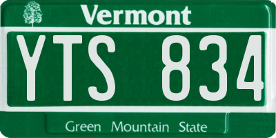 VT license plate YTS834