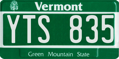 VT license plate YTS835