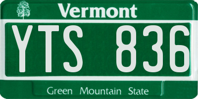 VT license plate YTS836