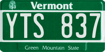 VT license plate YTS837