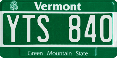 VT license plate YTS840